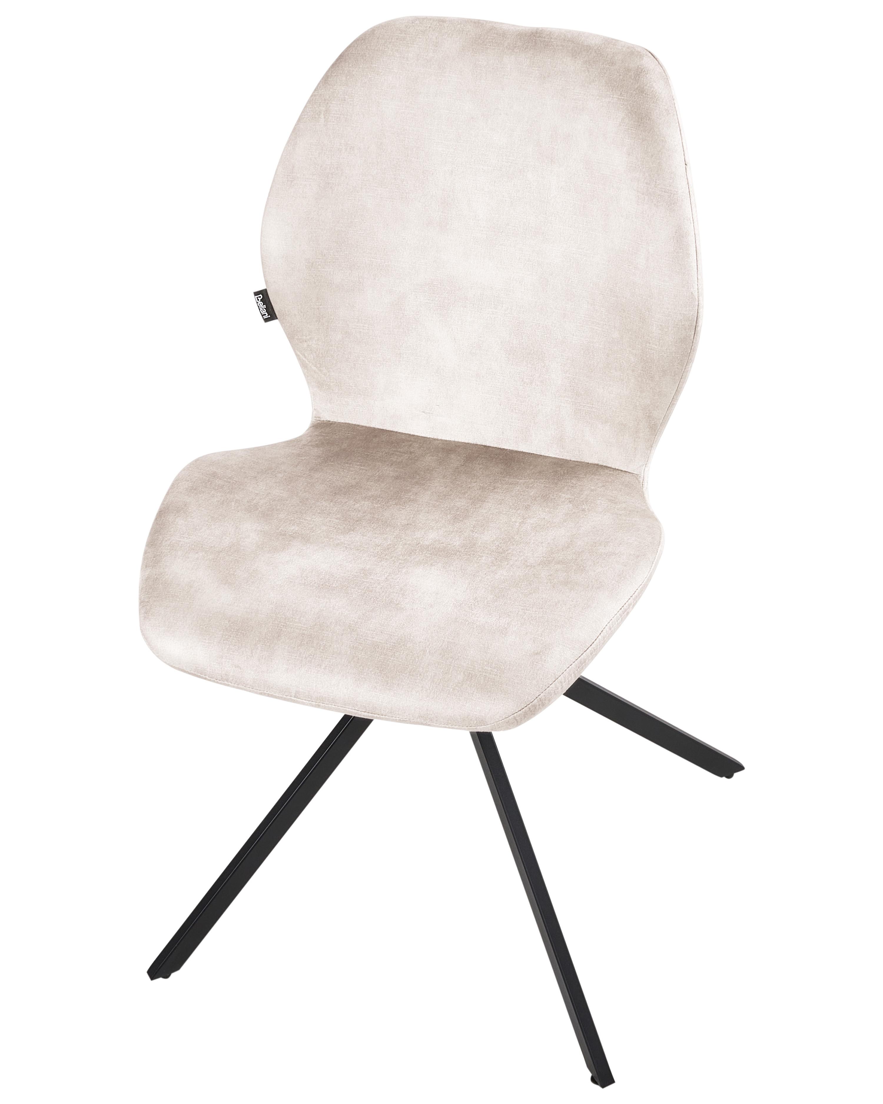 Set van 4 eetkamerstoelen draaibaar MORRISON Fluweel Lichtbeige
