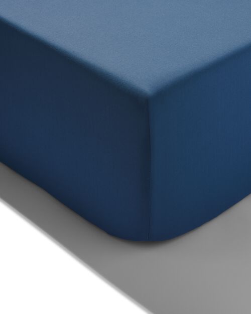 drap-housse coton doux 90x220 bleu