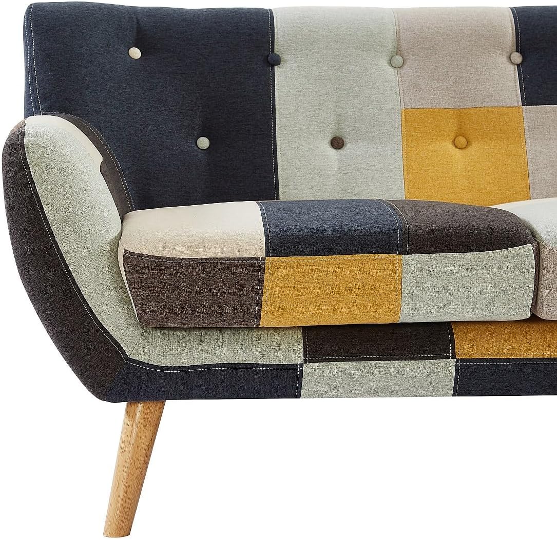 Vente-unique Sofa 3 + 2 Sitzer aus Stoff Patchwork Serti II
