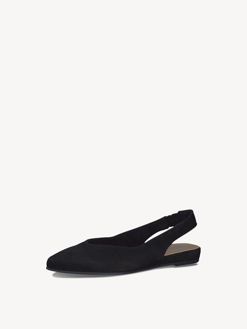Leren Slingballerina’s - zwart