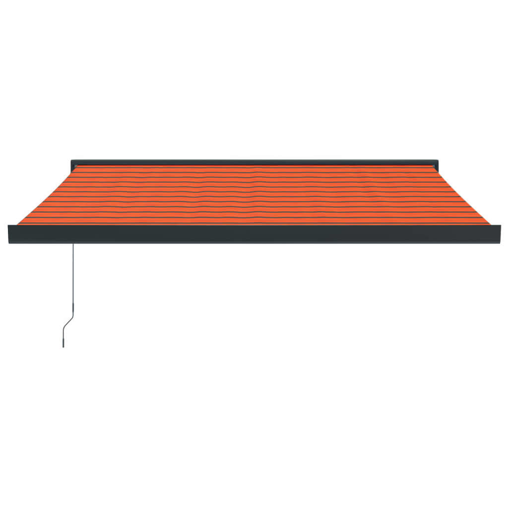 Auvent rétractable orange et marron 3x2,5 m tissu et aluminium