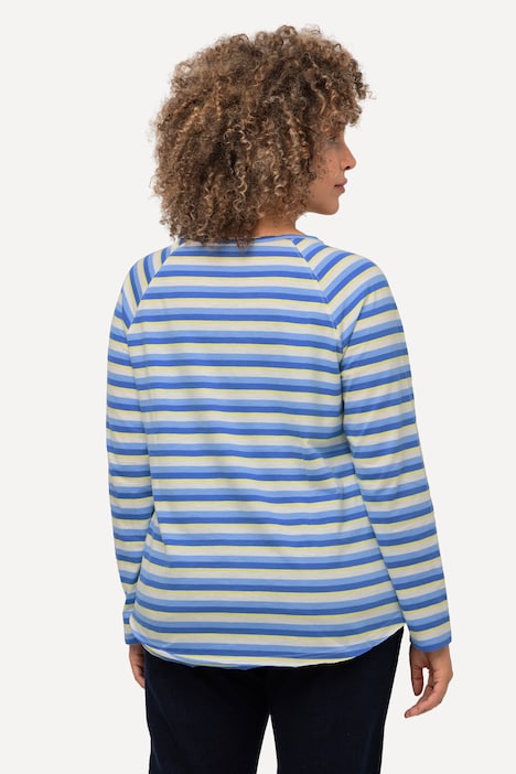 Shirt, Ringel, A-Linie, Rundhals, Langarm
