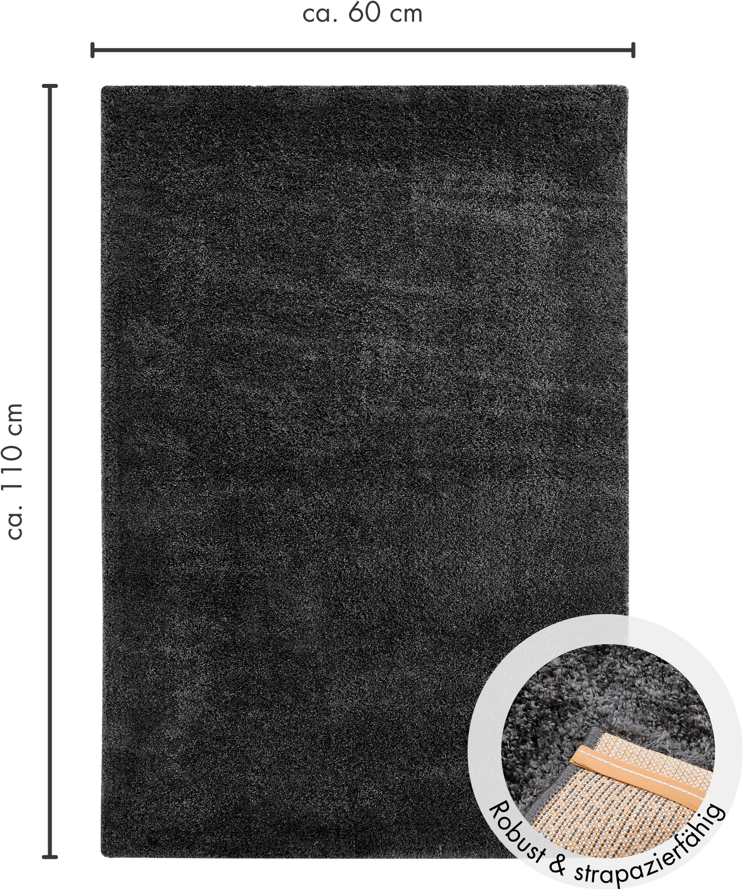 Andiamo Hochflor-Teppich »Chicago« rechteckig 40 mm Höhe Uni Farben, weich & kuschelig, ideal im Wohnzimmer & Schlafzimmer