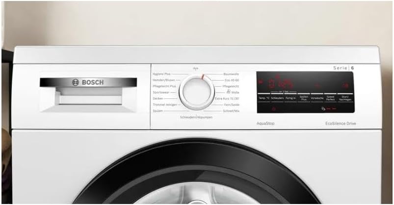 Bosch WUU28T48, Serie 6, Unterbaufähige Waschmaschine, 1-8kg, 1400 UpM, Maximale Energie- und Wasserersparnis, Speed Perfect, Extraprogramme für Sport, Dunkles und Babykleidung, Nachlegefunktion
