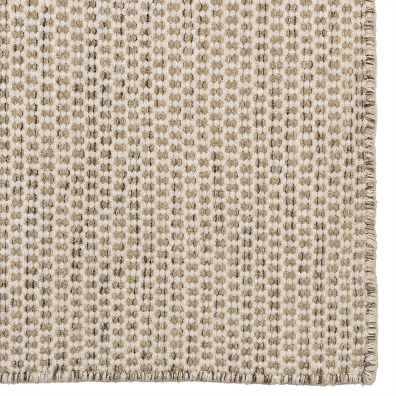 Macabane Tapis en Laine tissée Quentin blanc/marron chiné - 230x160 cm