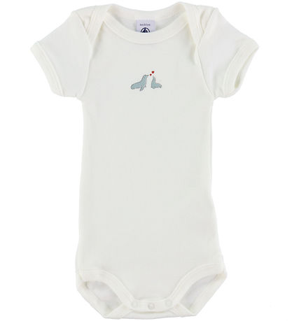 Petit Bateau Body k/æ - 3er-Pack - Weiß/Blau Gestreift