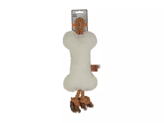 Jouet à corde en peluche os sonore pour chien 
