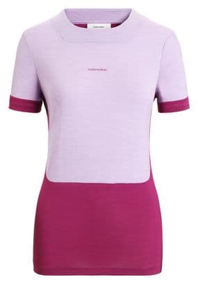 T-shirt Manches Courtes Mérinos Femme Icebreaker ZoneKnit Violet/Rose