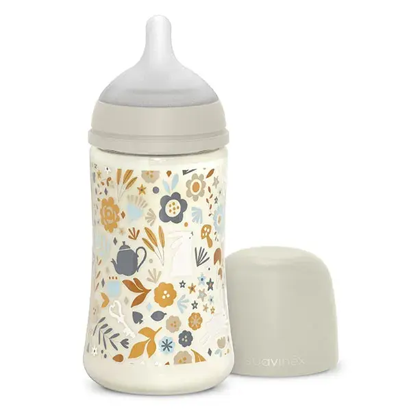 Suavinex, Wonderland, Biberon Tétine SXPro M - Wonderland Beige - 270ml