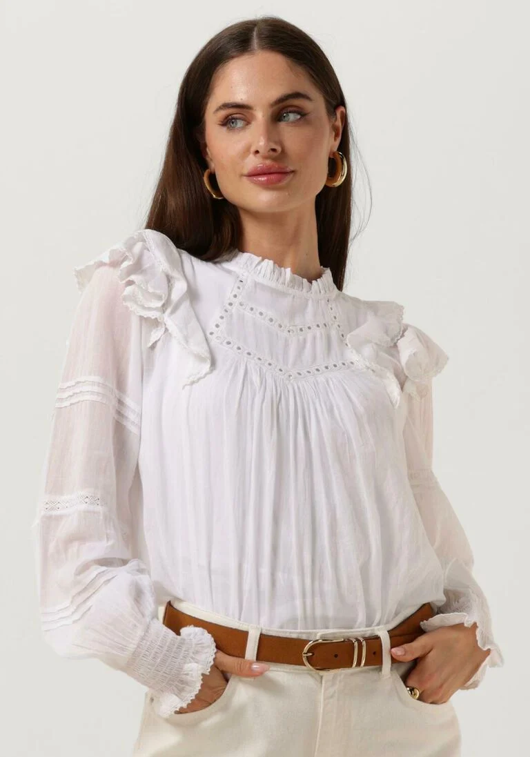 NEO NOIR witte neo noir blouse simkie s voile blouse