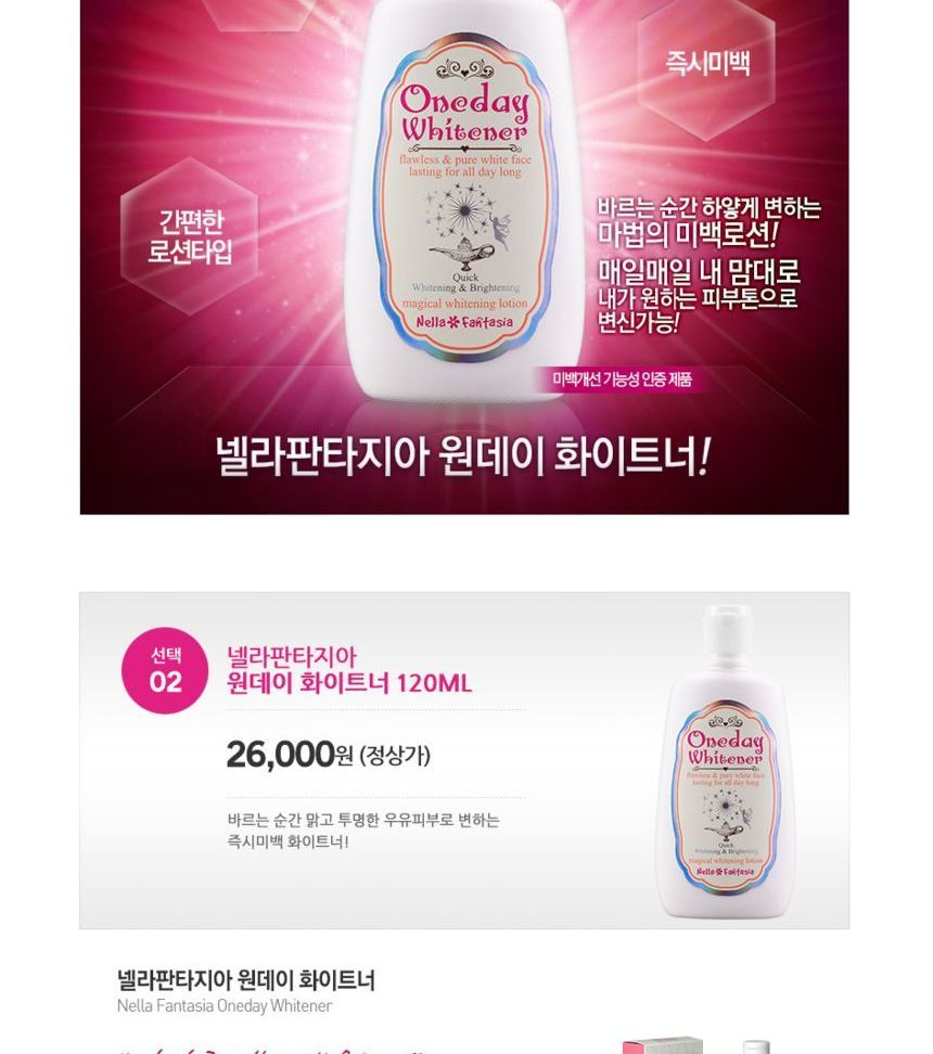 Nella - Oneday Whitener Magische Whitening Lotion 120ml