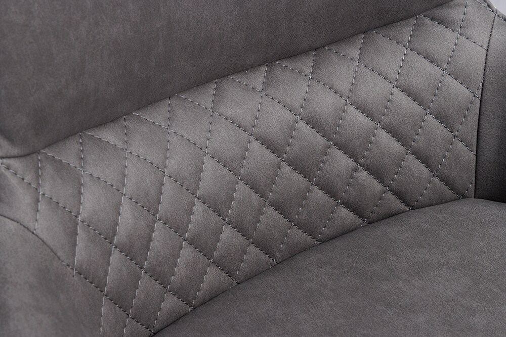 riess-ambiente Stuhl ALPINE - drehbar grau hellgrau Armlehnen schwarze Metallbeine Microfaser