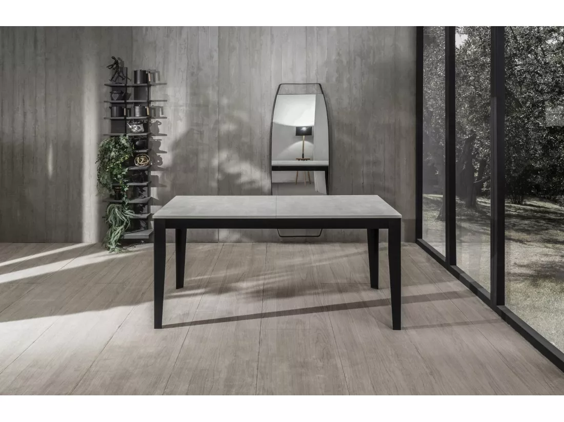 Big Table extensible (130/290 x 80 cm) en Mélamine Blanc