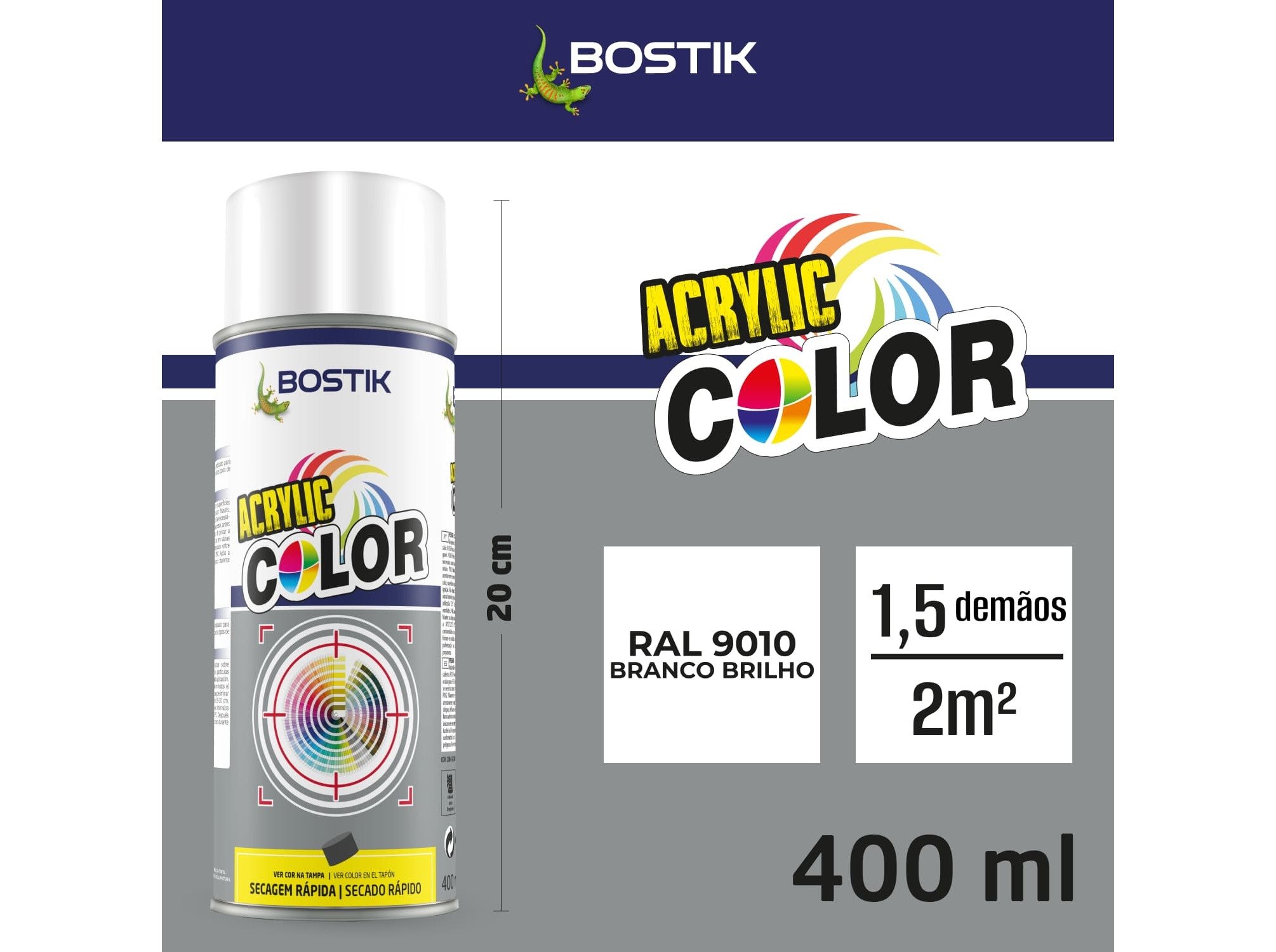 SPRAY ACRYLIC BOSTIK BRANCO BRILHANTE 400ML