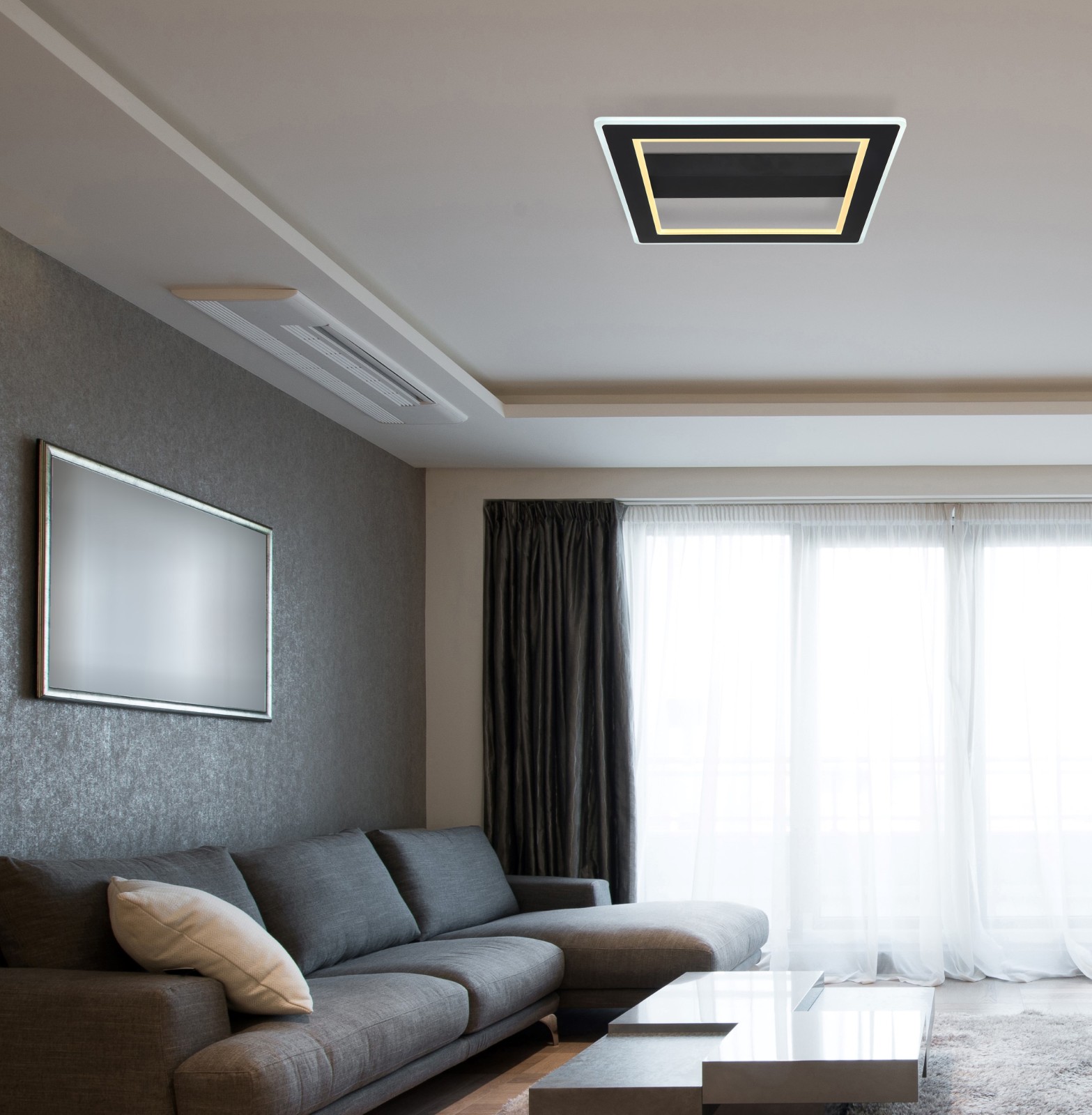 LED-Deckenleuchte - schwarz matt - 45 cm