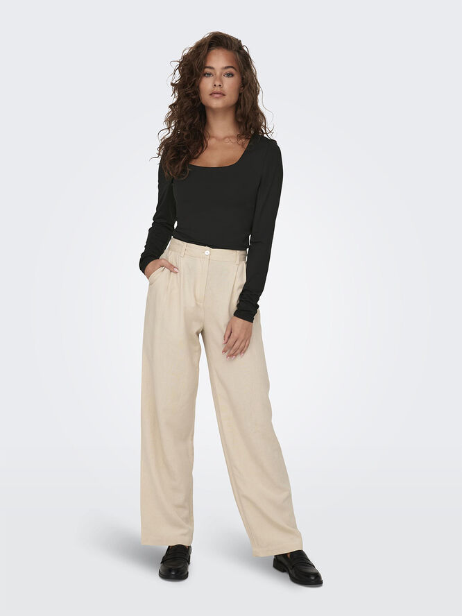 ONLY ONLEA L/S 2-WAY DEEP NECK TOP JRS Sort