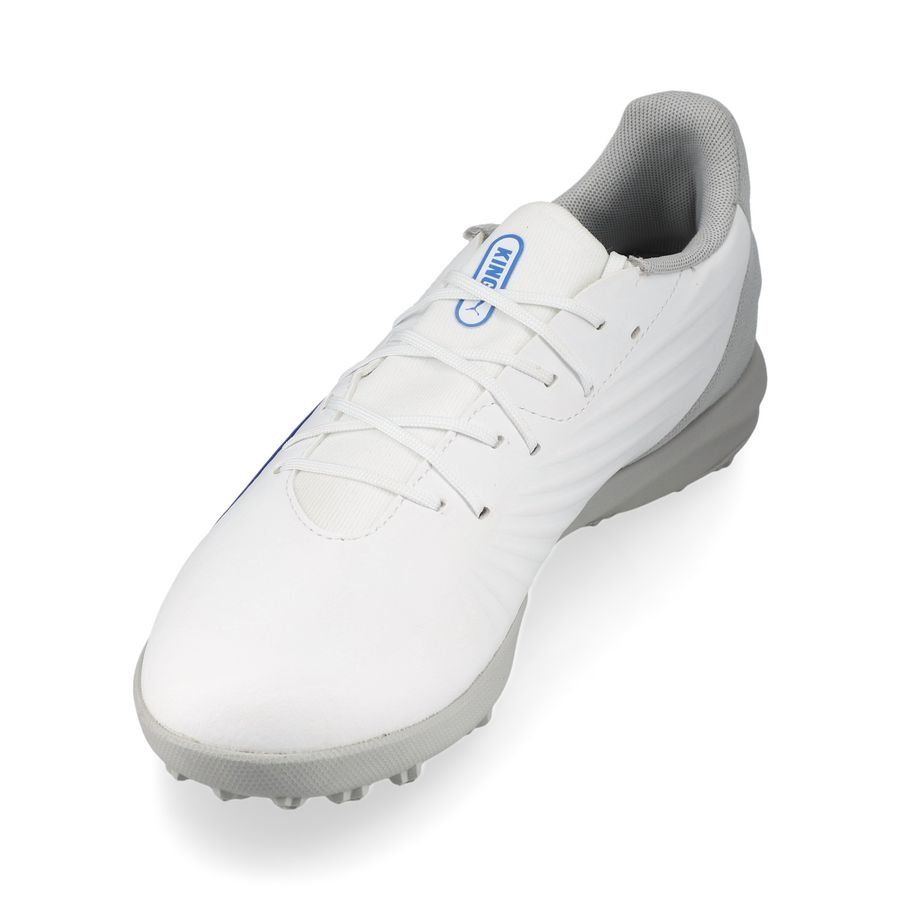 PUMA King Match TT Formula - Blanc/Bleu/Flat Light Gray Enfant