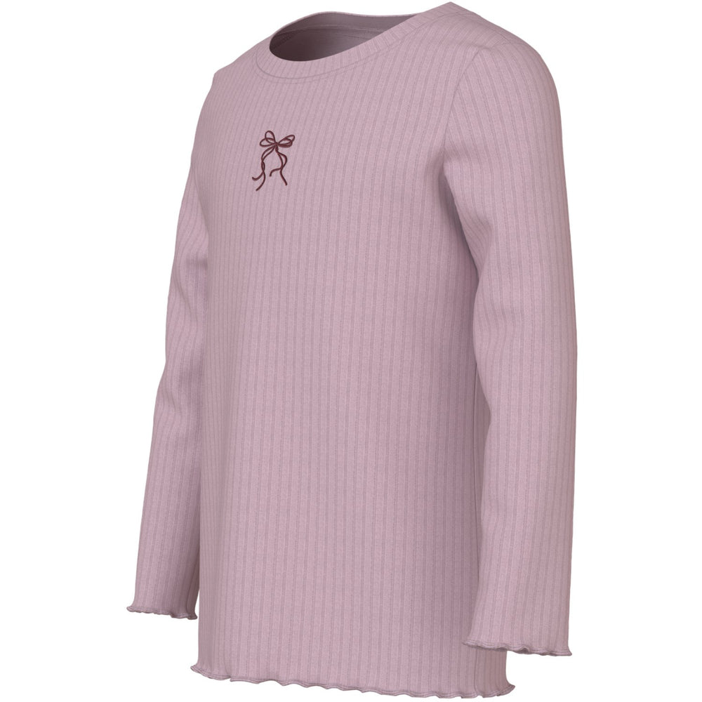 Køb Name It Keepsake Lilac Bow Embroidery Nmfvemma Glitter Ls Slim Top