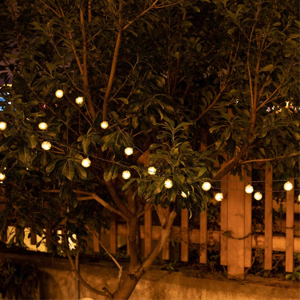 (4.5m) 20 LED's Deko Solar Lichterkette Pusteblumen Outdoor Beleuchtung IP65 - Kaltweiss