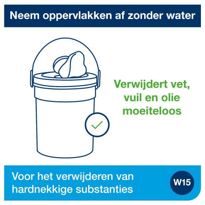Tork 190594 4x emmers 58v reiniger Wet Wipe 1-lgs wit 16 mtr x 27 cm doos à 4 emmer/58 vel (190594)