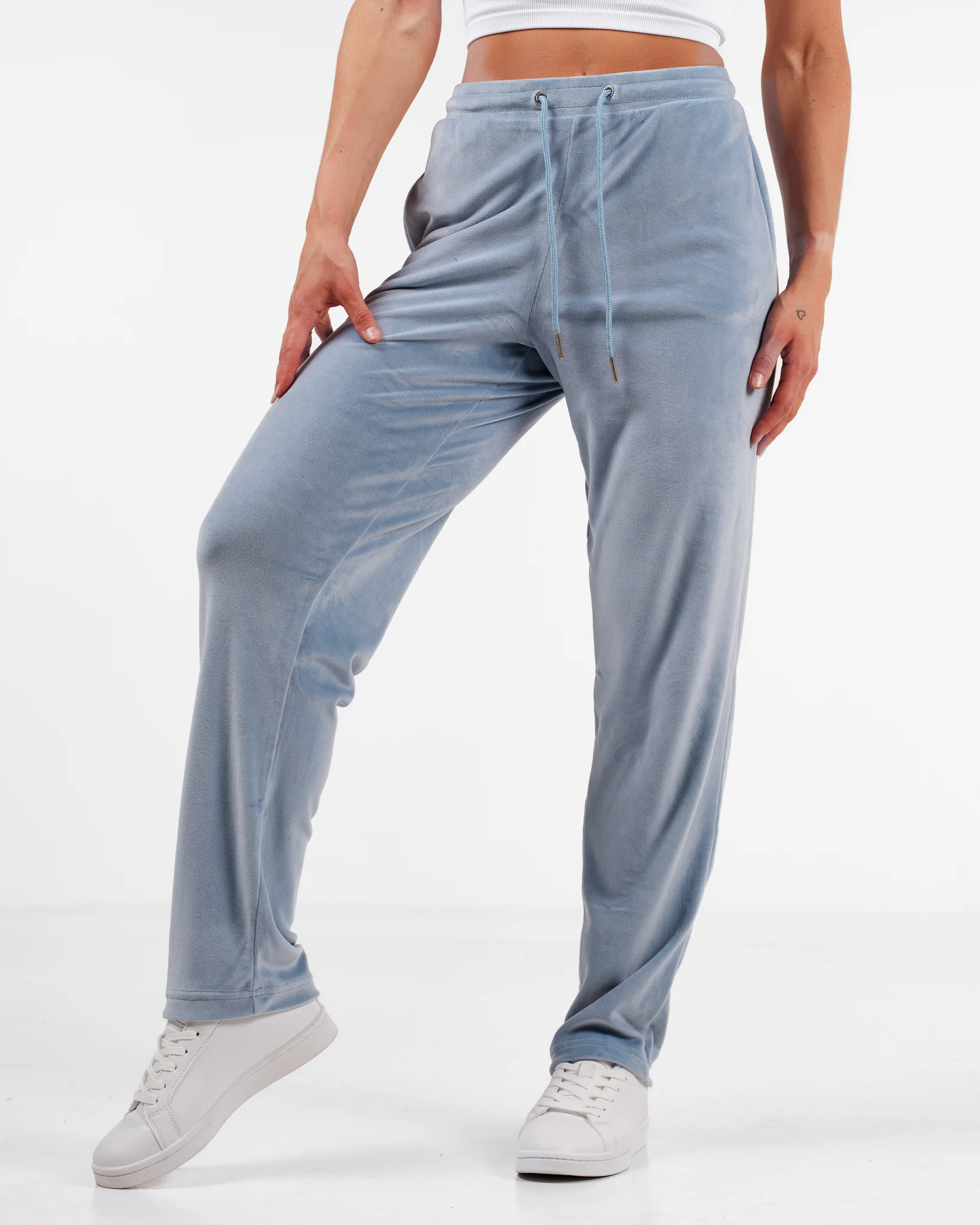 Weightless Jacey Velour Pants Blue Dusk