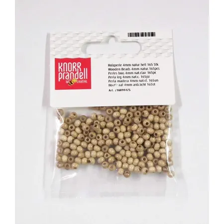 Knorr Prandell Holzperlen, 4mm, natur hell, 165 Stück