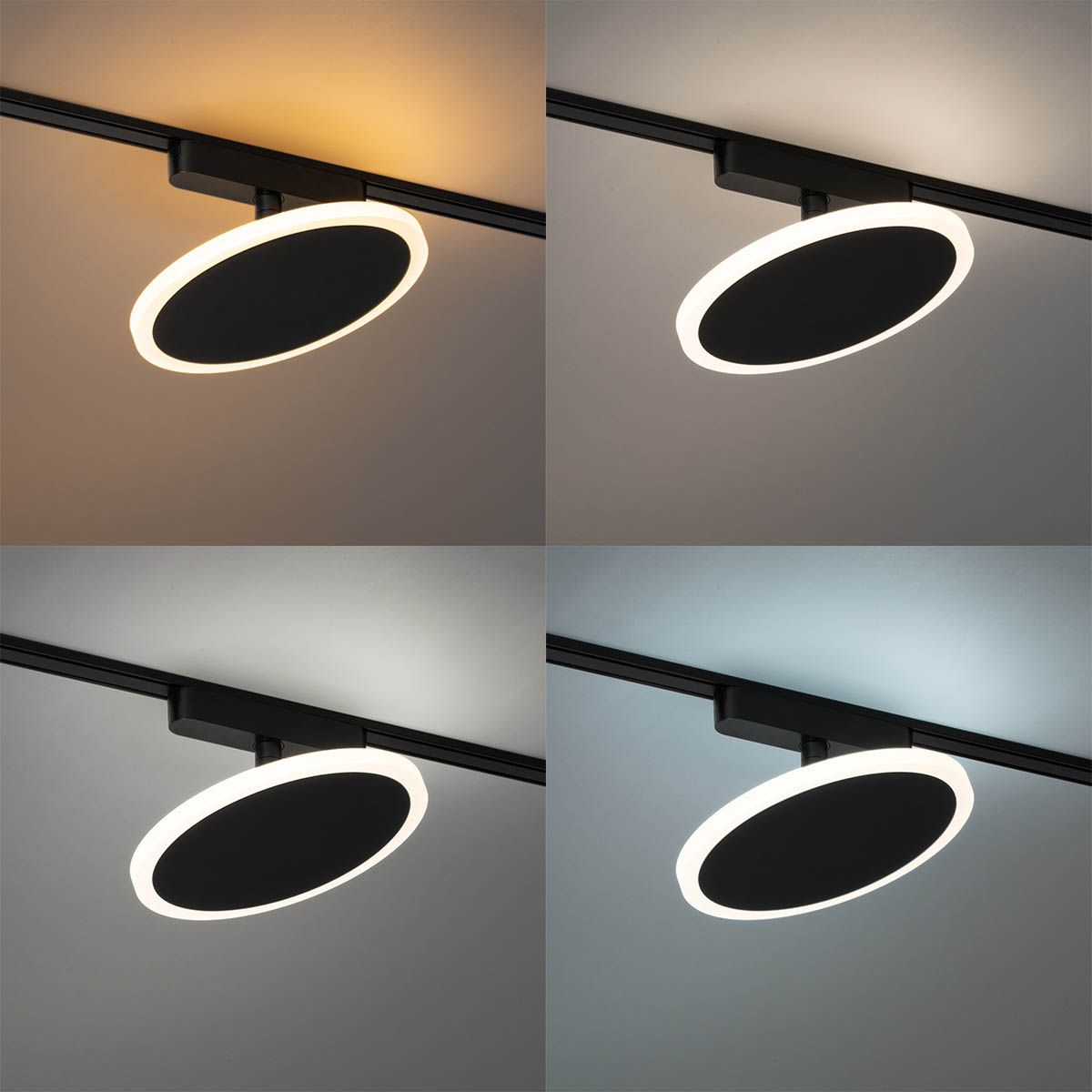 Moderne spot zwart voor railsysteem 1-fase incl. LED - Magnetic Puk
