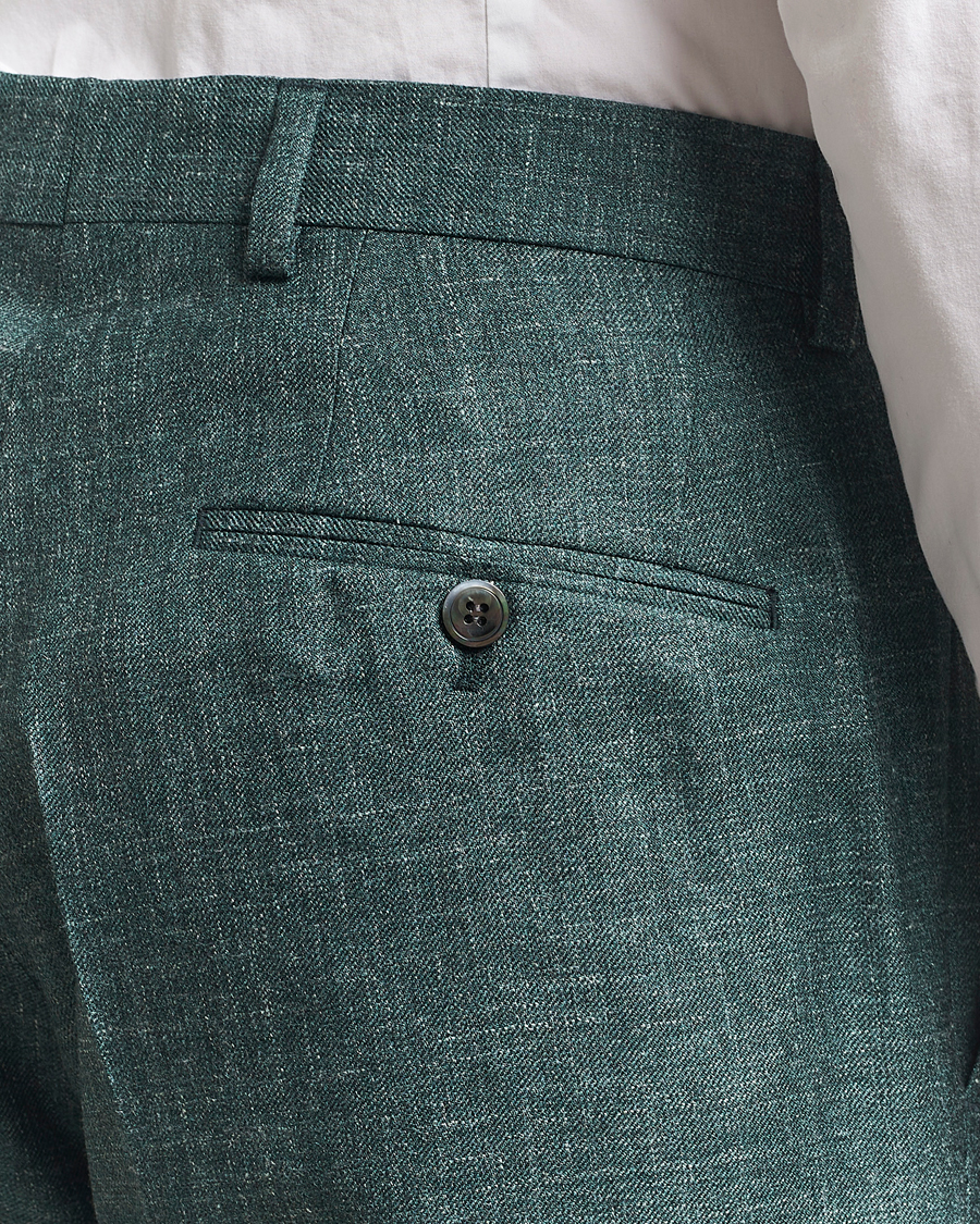 Oscar Jacobson Del S Wool/Silk/Linen Trousers Green