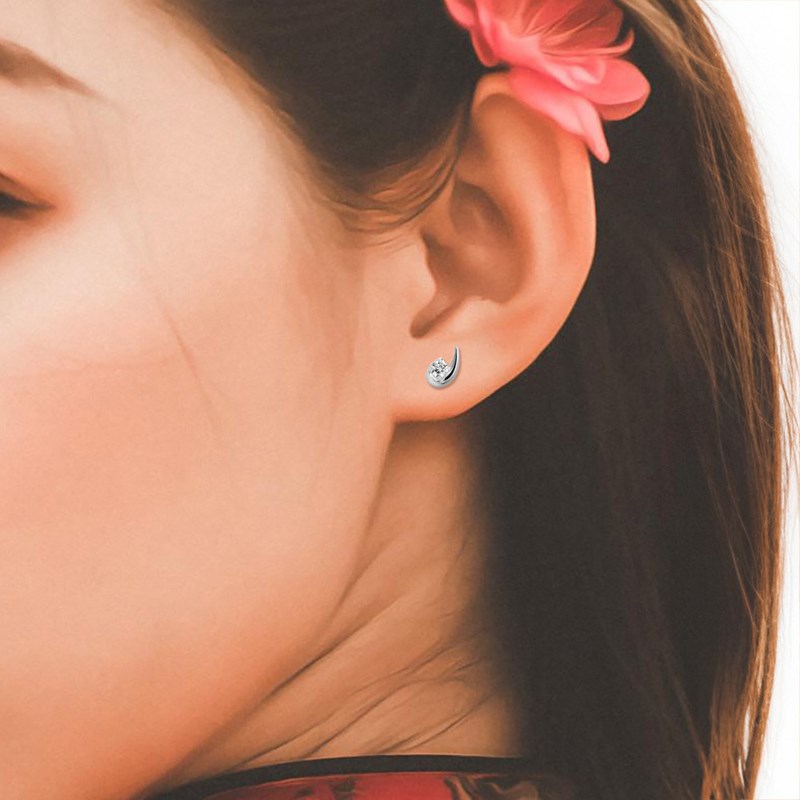 Boucles d'oreilles femme - Oxyde de zirconium - Or 18 Carats