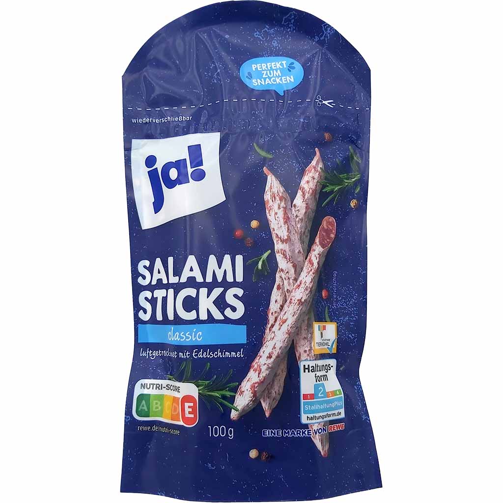 Ja! Salami Sticks classic 100g MHD:31.1.25