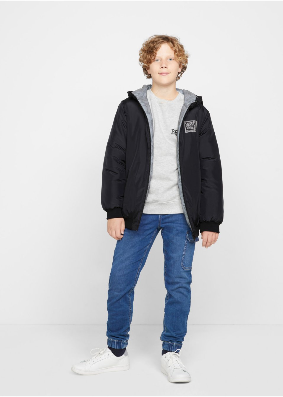 Veste réversible garçon réfléchissante, motif camouflage