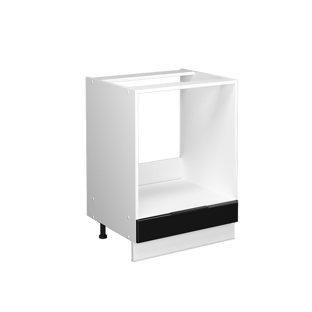Vicco Herdschrank Küchenschrank Küchenmöbel Fame-Line Weiß Schwarz 60 cm modern Hochglanz