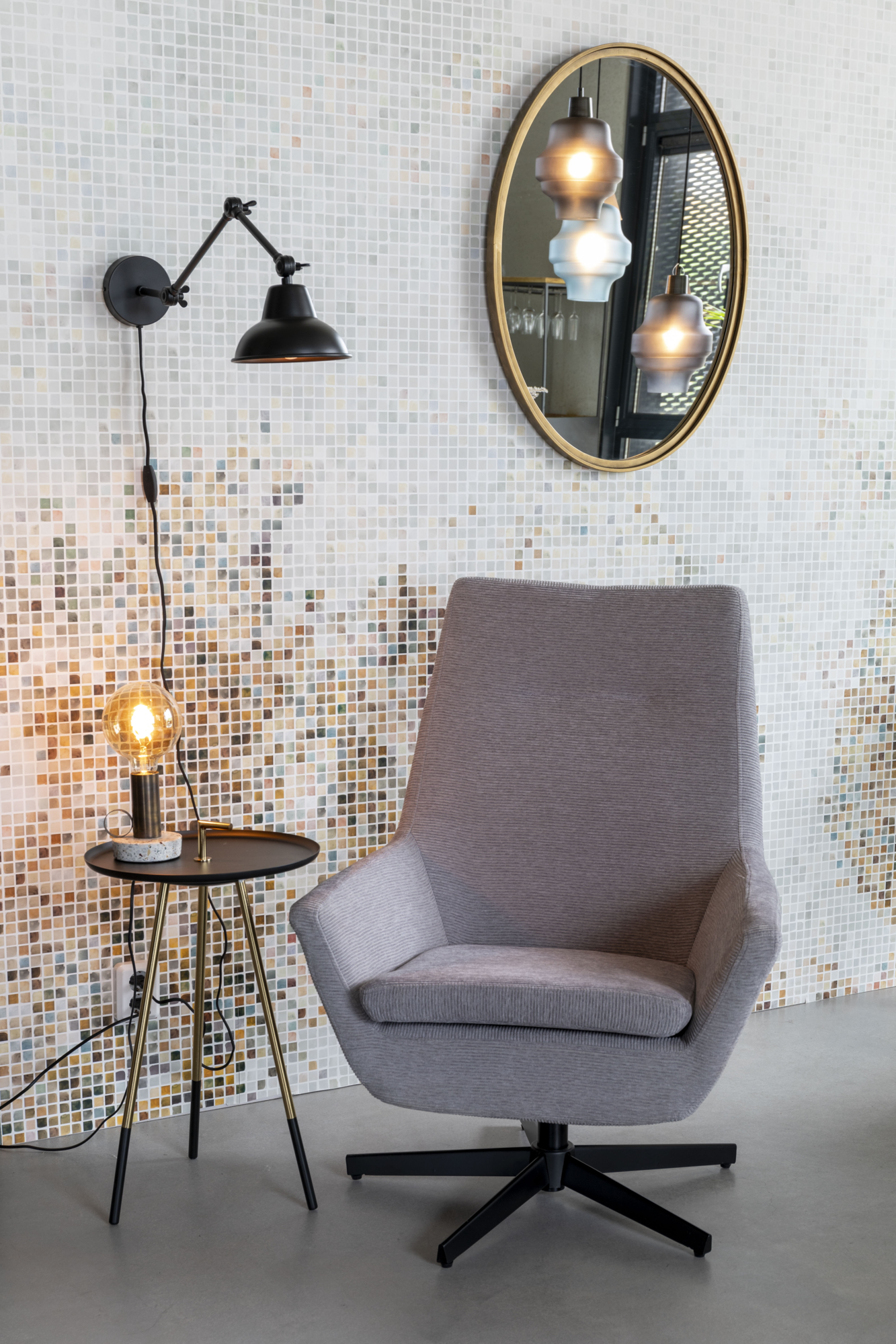 Rein Living spiegel Matz Rein Living Matz Spiegel Rond Zwart