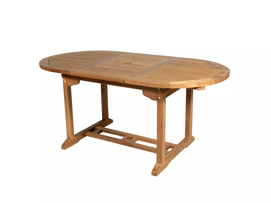 Table à manger de jardin extensible - Teck - L120-170 cm - BYBLOS II de MYLIA