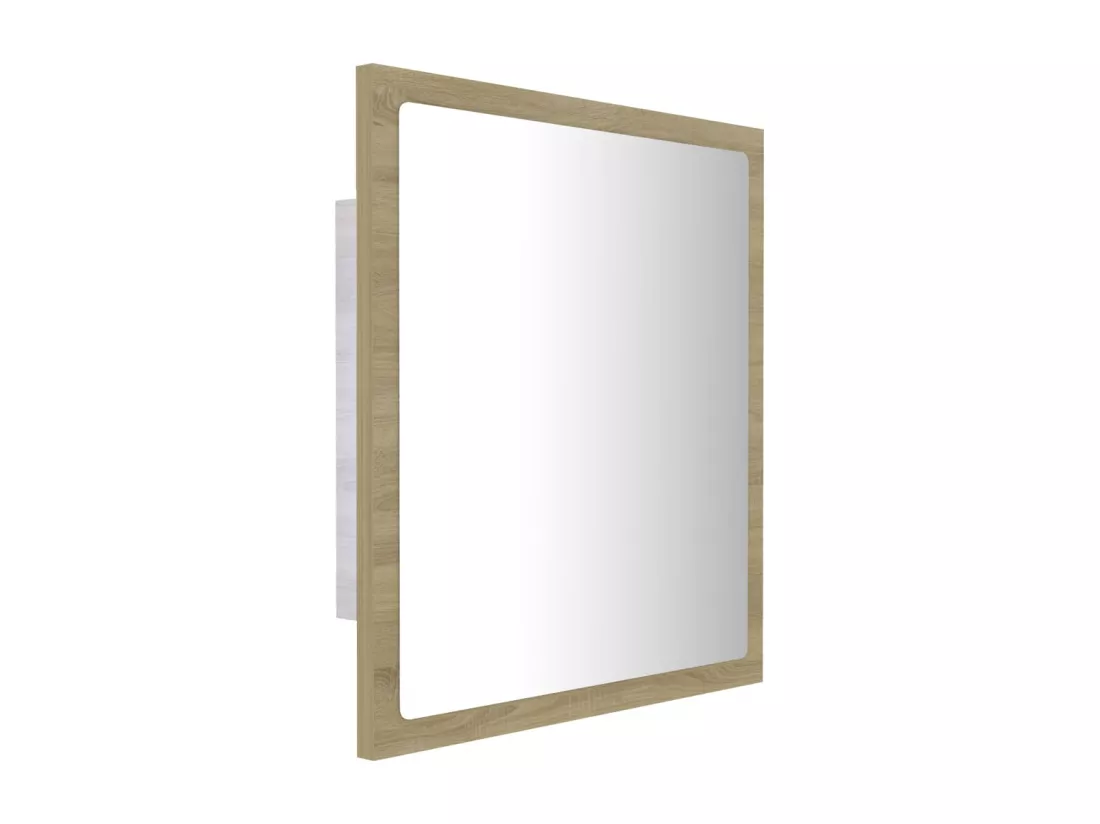 Miroir LED de salle de bain Chêne sonoma 40x8,5x37 cm Acrylique