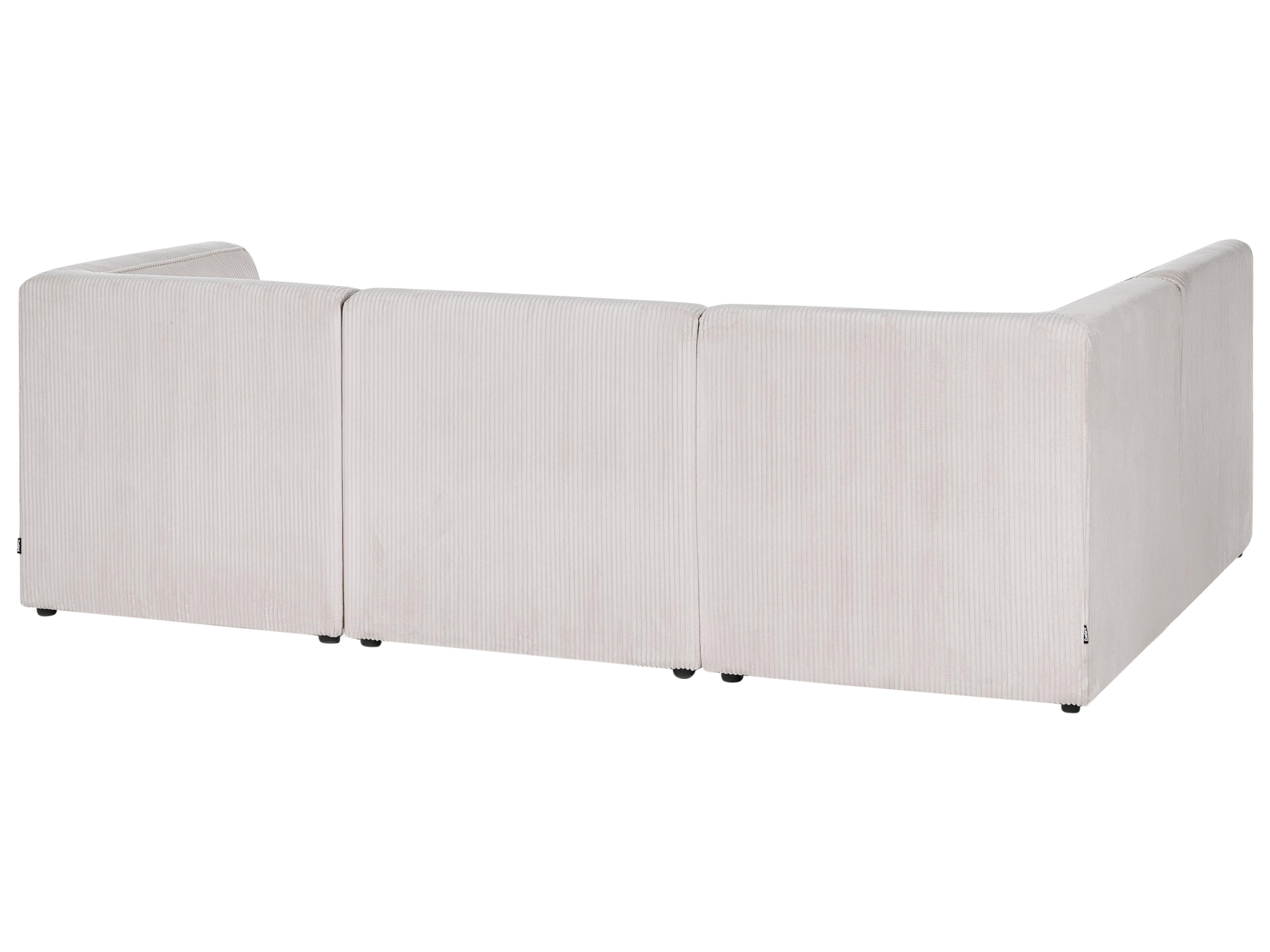 Modulaire hoekbank 4-zits LEMVIG Corduroy Beige rechtszijdig