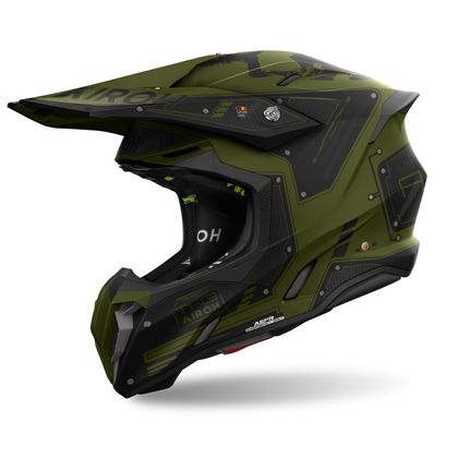 Casque cross Airoh TWIST 3 - MILLITARY 2024 - Noir / Vert
