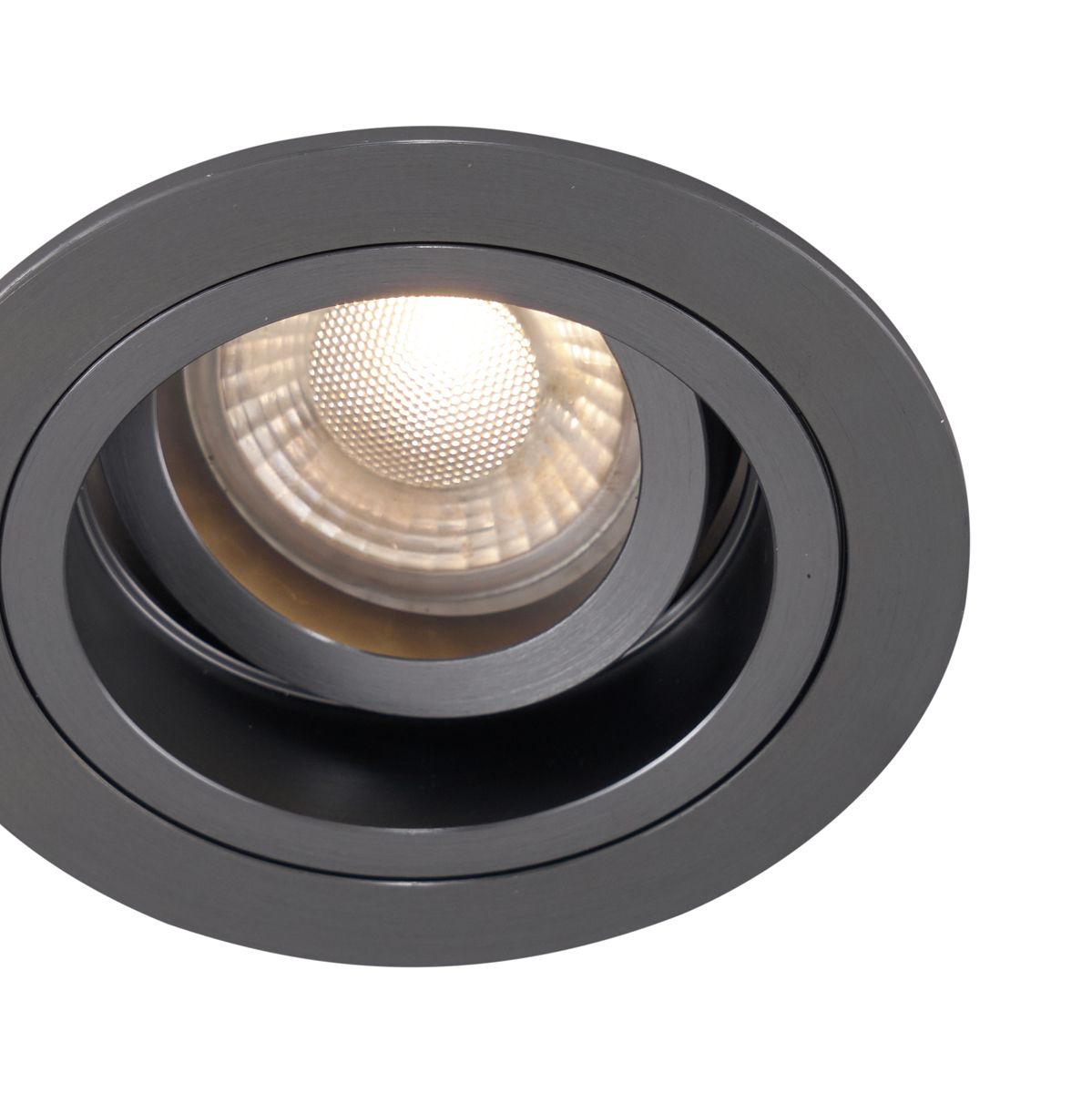 Moderne inbouwspot gunmetal GU10 50mm rond kantelbaar - Chuck