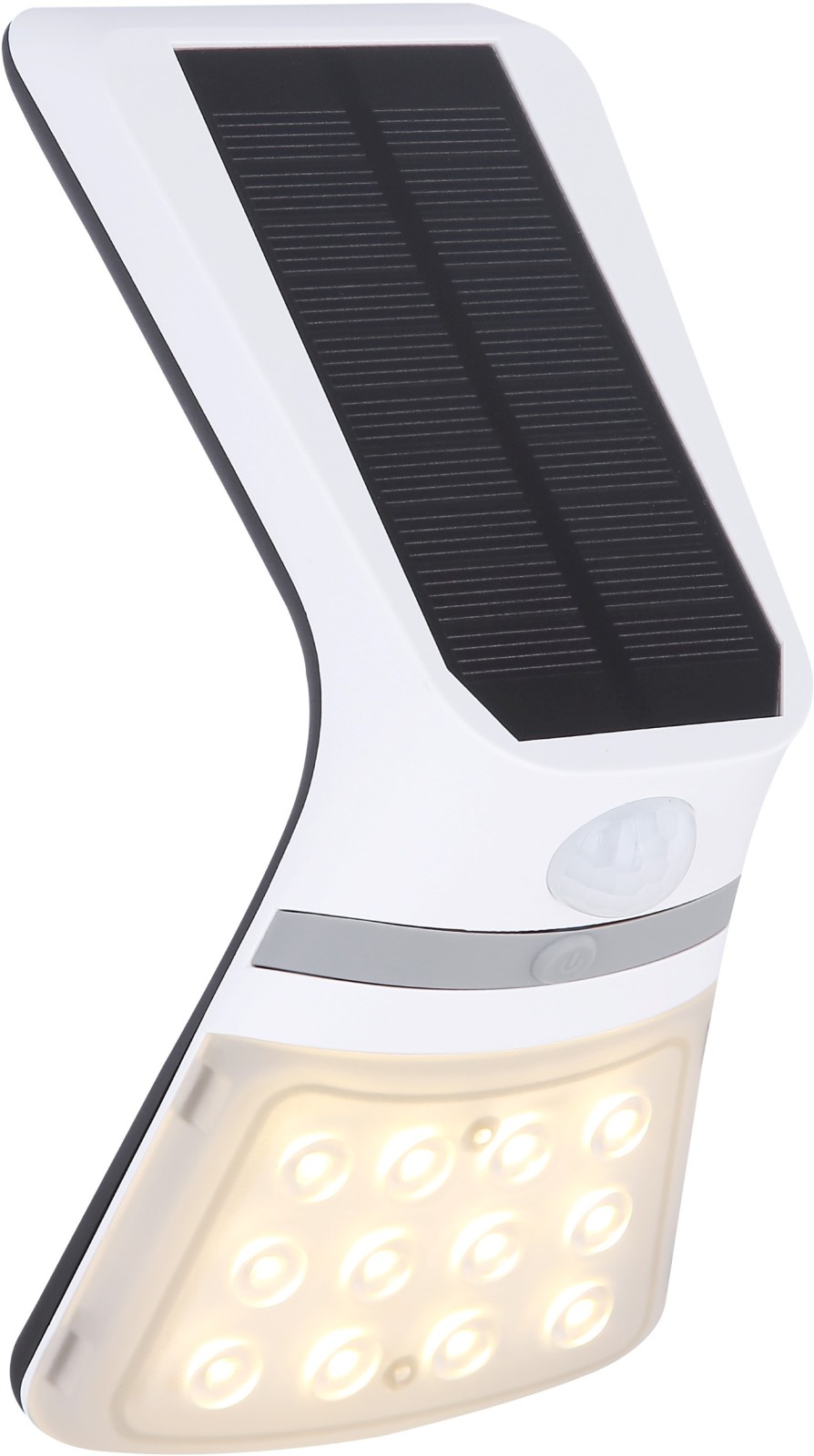 LED-Solar-Wandleuchte - schwarz-weiß - Bewegungsmelder