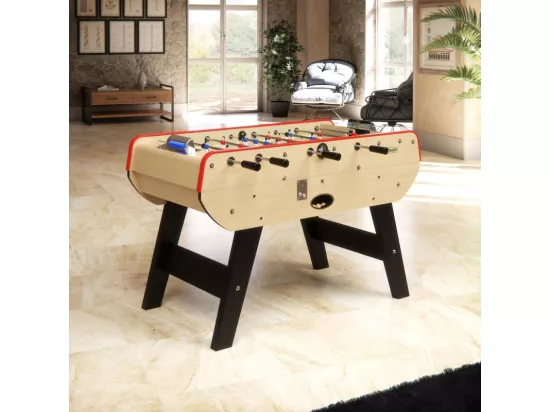Baby-foot Olympic avec Monnayeur intégré, Barres Télescopiques et 10 Balles en Liège 149,5 x 77 x 95 cm - Bois Clair