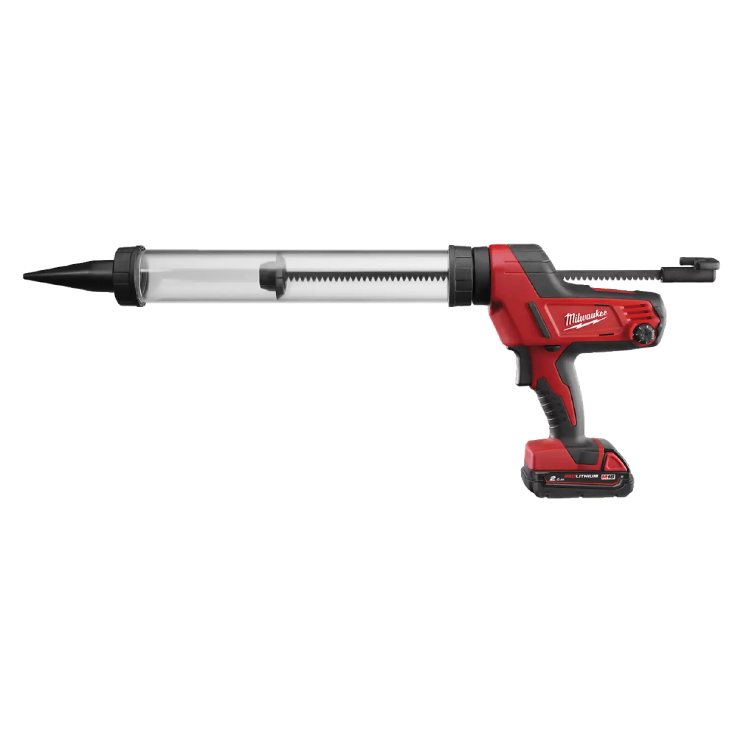 Milwaukee C18 PCG/600T-201B 18V Li-Ion Accu lijm- en kitspuit set (1x 2.0Ah accu) incl. worsthouder in tas