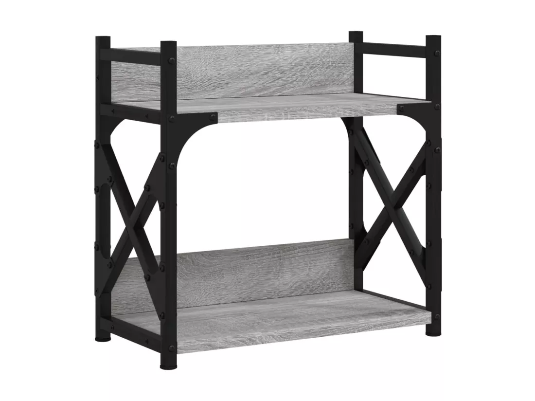 Support d'imprimante à 2 niveaux Sonoma gris 40x20x40 cm