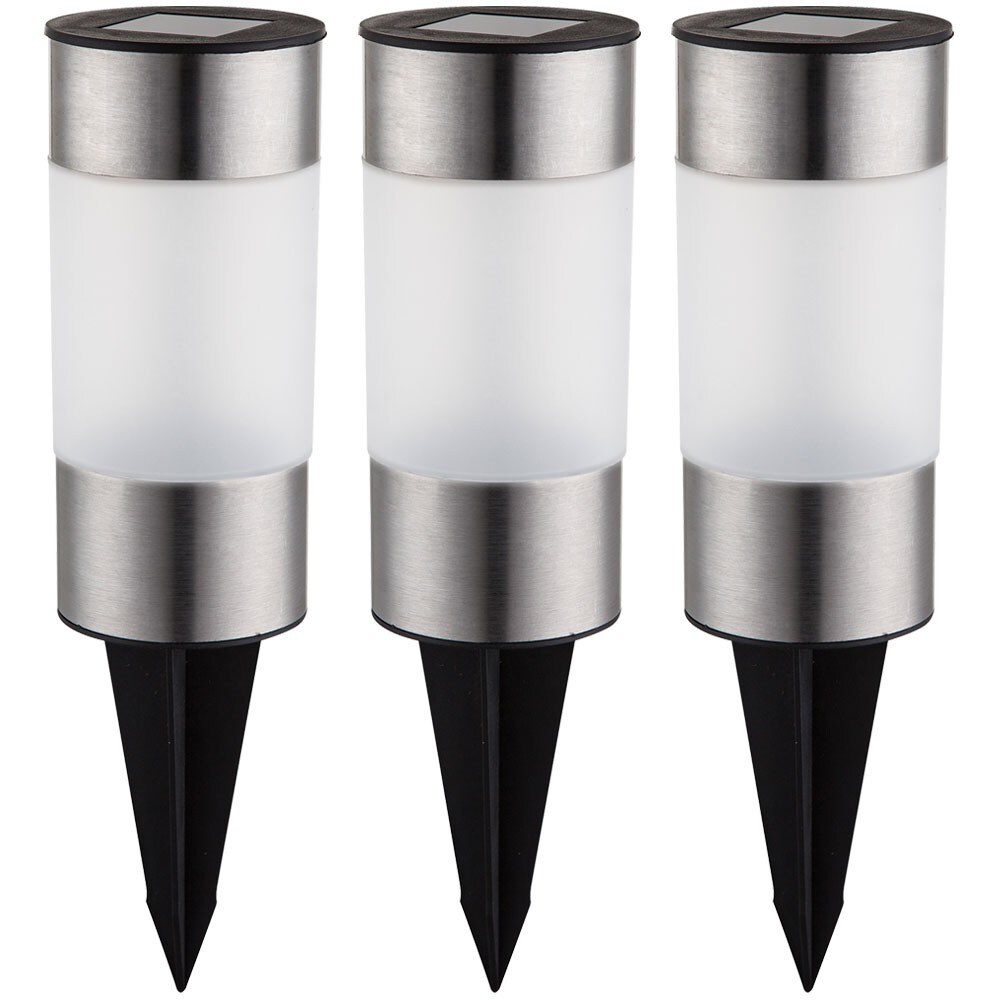 3er Set Solar-Steckleuchte, Edelstahl, H 23,5 cm