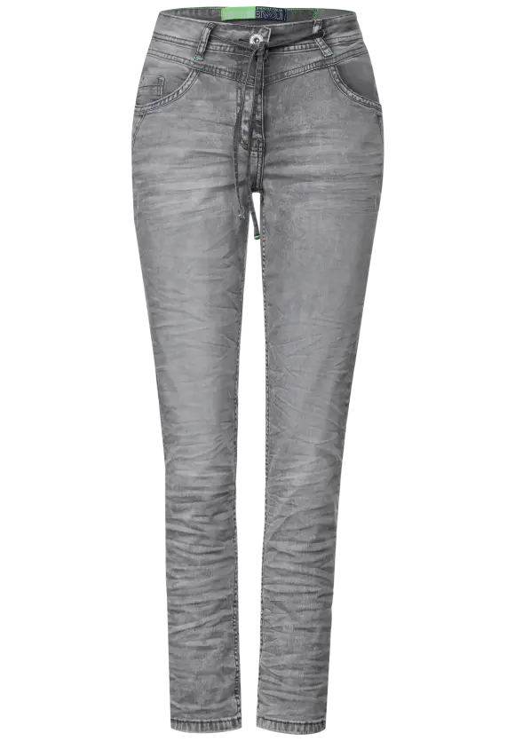 Graue Casual Fit Jeans - light grey stone wash