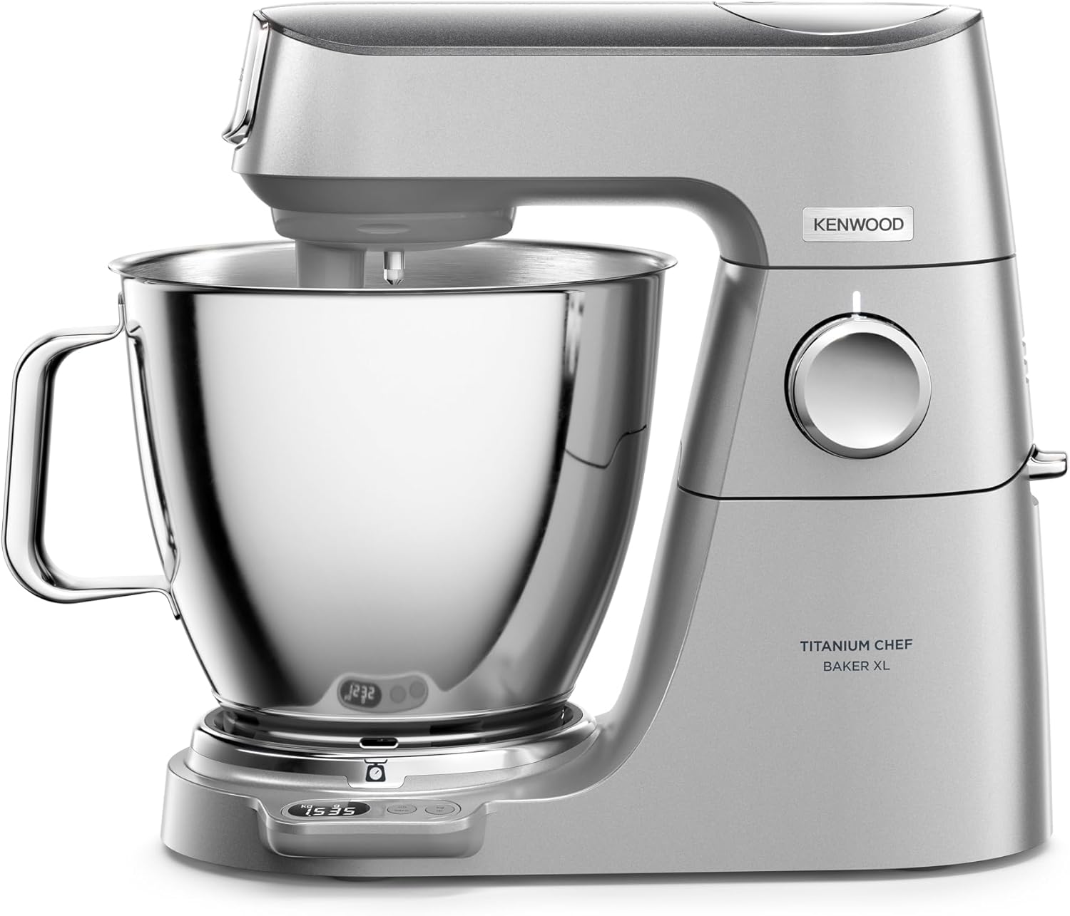 Kenwood Küchenmaschine Titanium Chef Baker XL KVL85.224SI, Küchenmaschine mit Waage, 7L & 5L Edelstahlschüssel, inkl. 6-teiligem Patisserie-Set, Mixaufsatz & Fleischwolf, 1200W, Silber