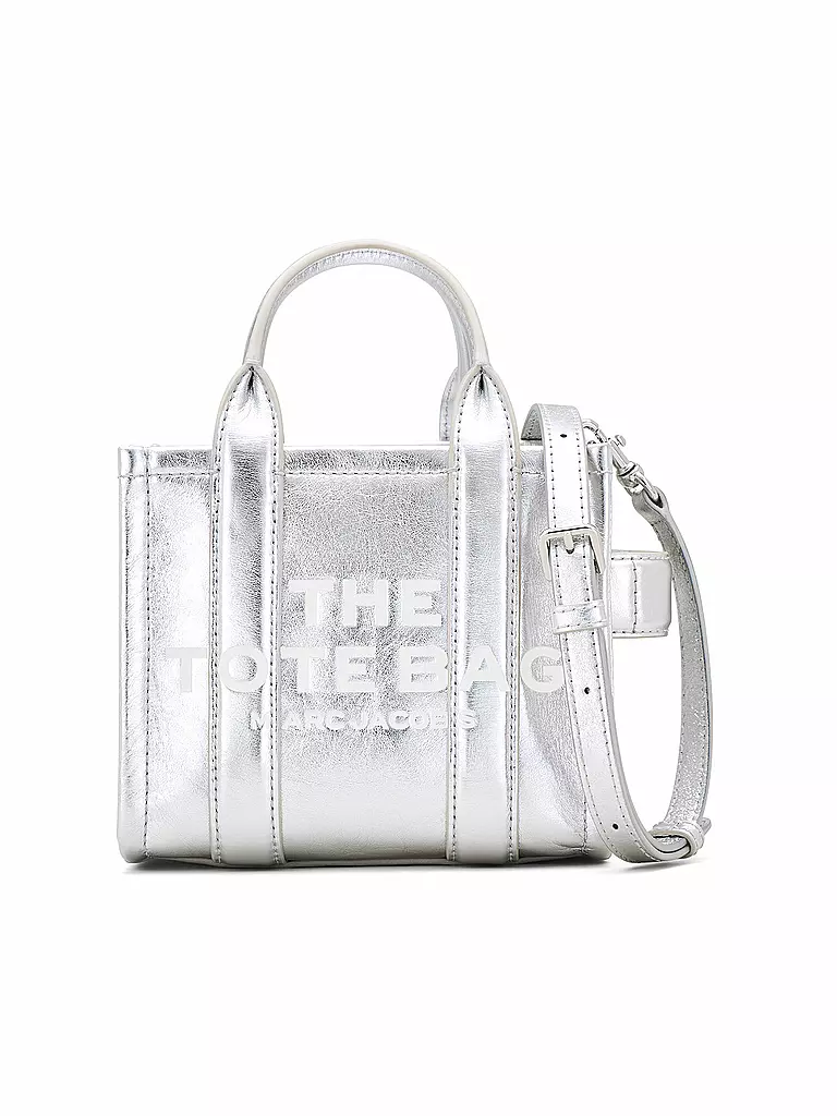 MARC JACOBS Ledertasche - Tote Bag THE MINI TOTE silber