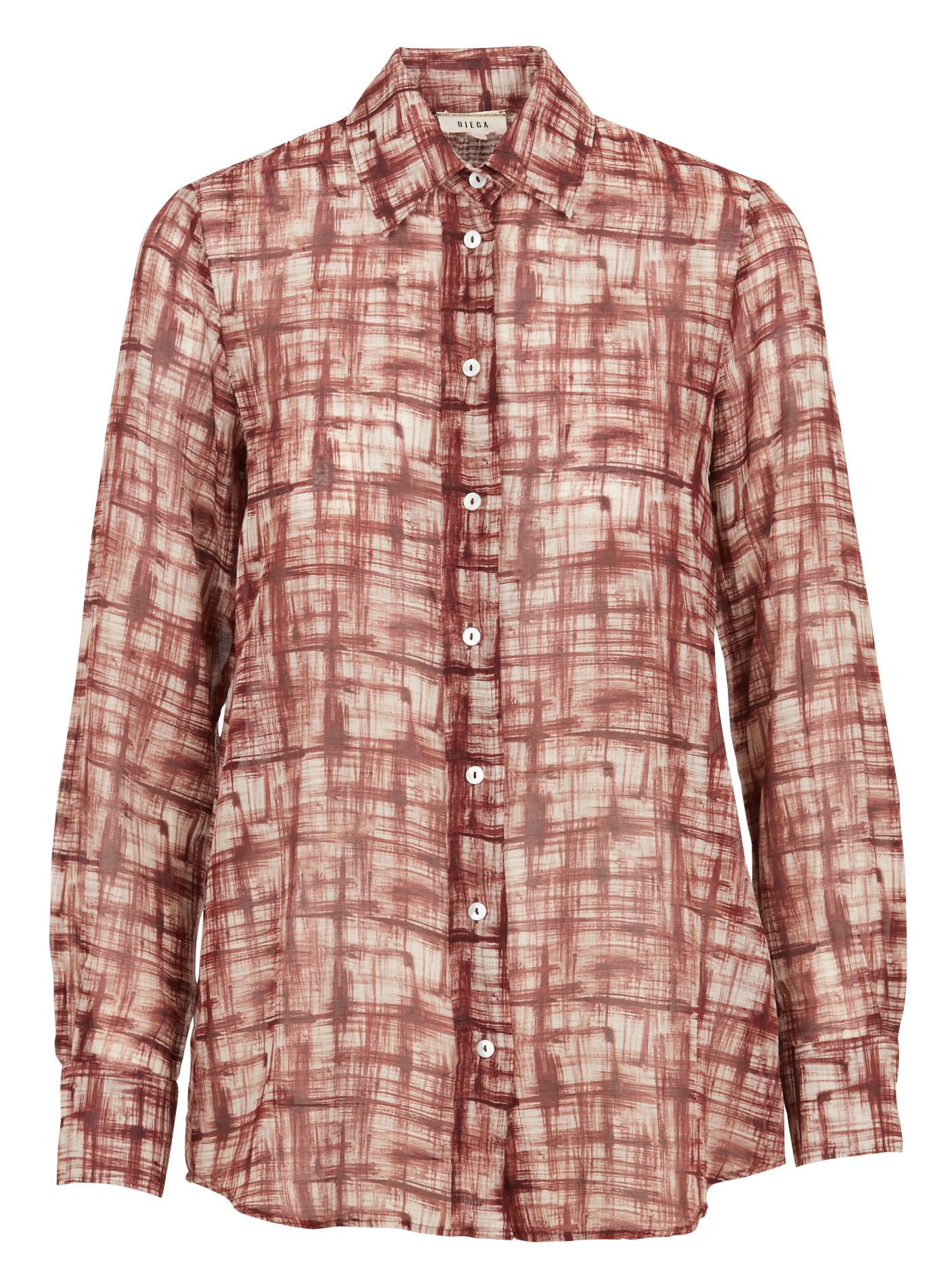 CEZA - Chemise col classique imprimée en coton mélangé | Rouge