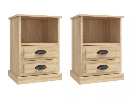 Tables de chevet 2 pcs chêne sonoma 43x36x60 cm