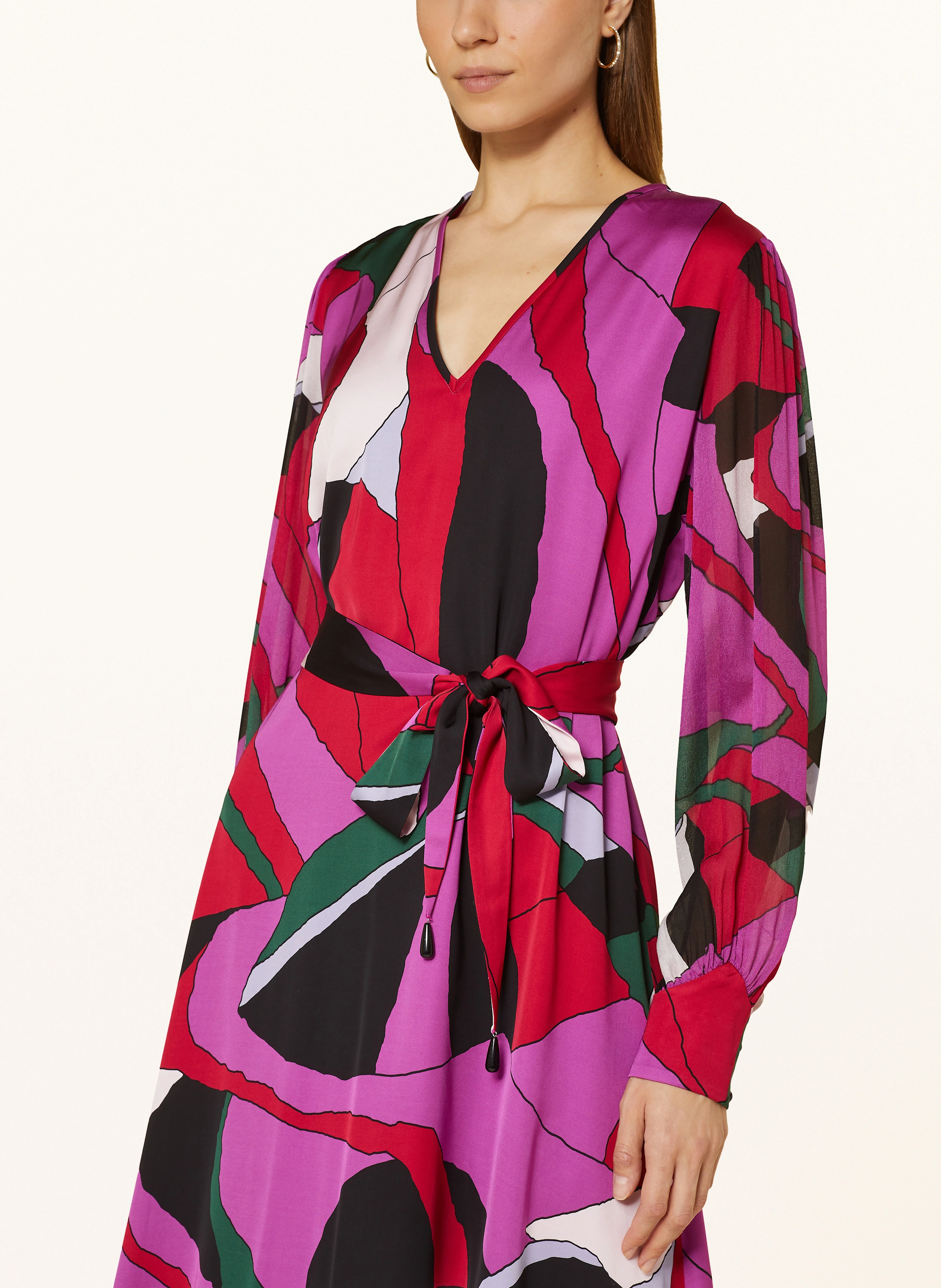 DIANE VON FURSTENBERG Satinkleid ABEL im Materialmix