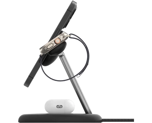 Belkin 3-in-1 Flex Wireless Charging Stand with Qi2 Magnetic 15w, Black
